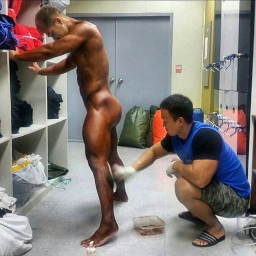 Naked bodybuilder body