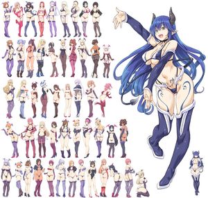 darkness, shinjin succubus, uketsuke succubus, wiz, and yunyun (kono subarashii sekai ni shukufuku wo!) drawn by kiyama satoshi