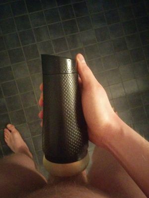 A cock inside of a fancy fleshlight
