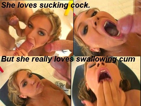 she chokes down their sperm