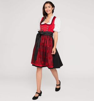 Dirndl in rot / schwarz
