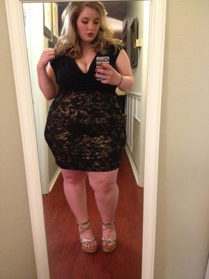 Hot BBW in a steamy Black Dress!