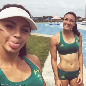 Ella Nelson and Michelle Jenneke just before their fucking marathon