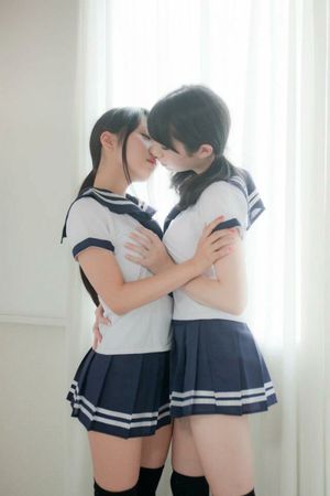 In sailor uniforms and making out. Yup.