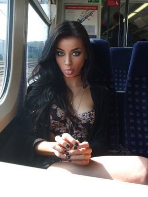Babe on a train