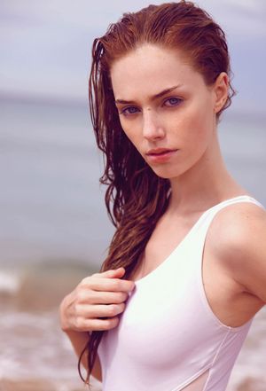 Gorgeous readhead small tits babe