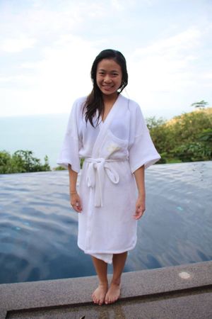 Hot Asian teen in robe