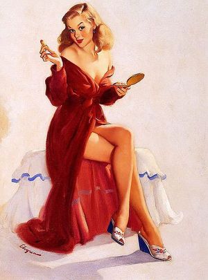 pin up, wraper, dressing gown