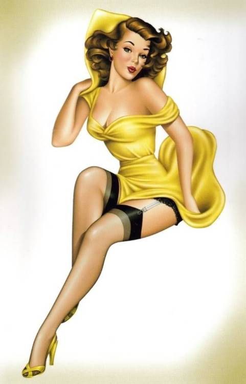 pin up, stockings, high heels