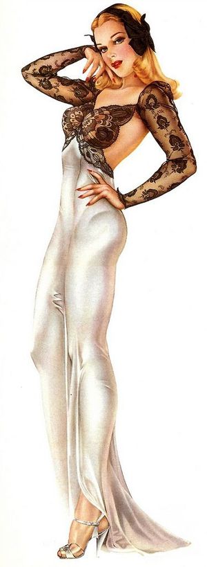 pin up, evening dress, high heels