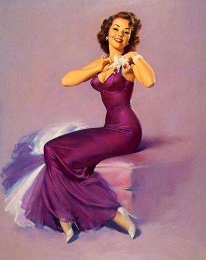 pin up, evening dress, high heels