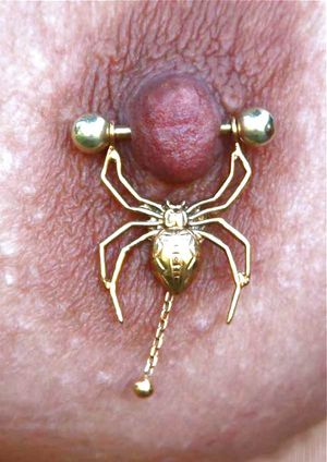 spider attack to pierced nipple