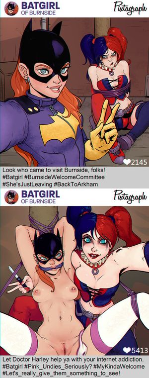 harley quinn + batgirl nude pics