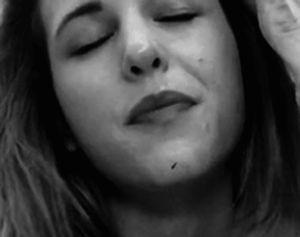 Disgust on her face at the moment she swallows the cum she's been given.