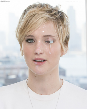 Jennifer Lawrence with cum over eye