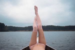 legs on a boat