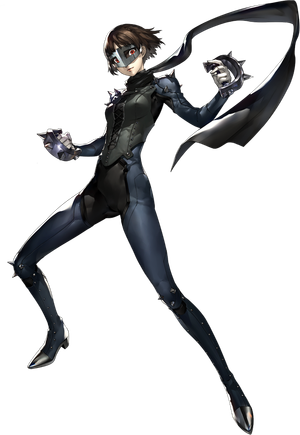 niijima makoto (persona and persona 5) drawn by soejima shigenori