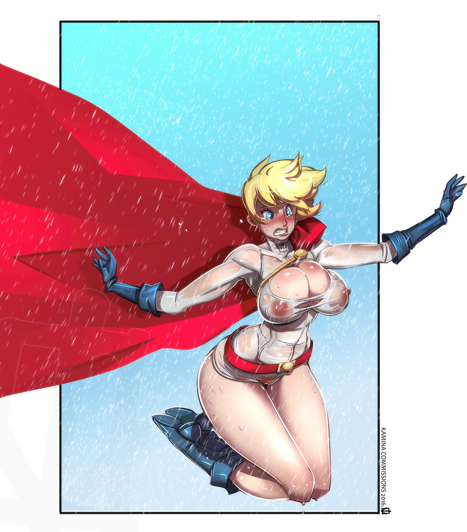 She gets caught in the rain
