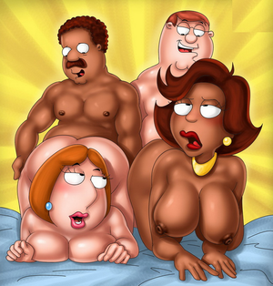 Peter and Cleveland "tag team" doggie-style switch-a-rue!