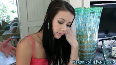 Teen stepdaughter rubs