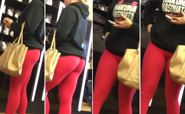 Pink leggings at mall