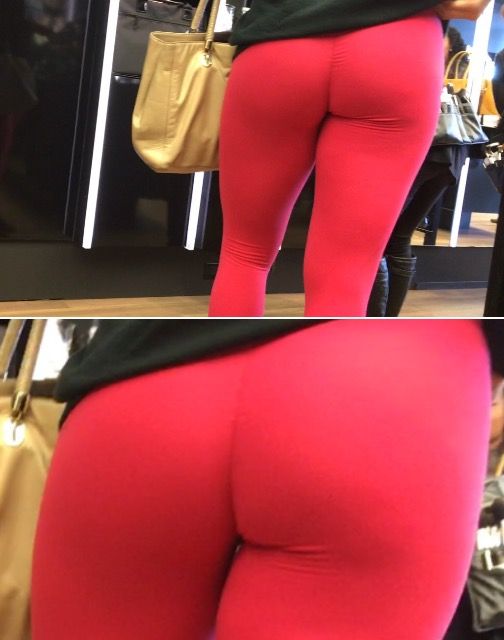 Pink leggings at mall