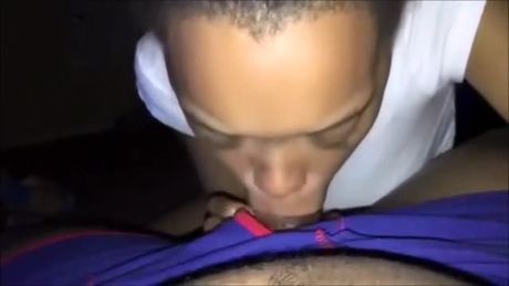 POV Black Amateur Couple - Blowjob.