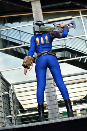 Giada Robin cosplaying Fallout 4 Pipboy
