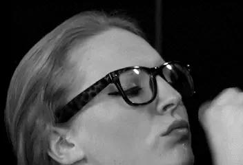 Shooting all over blond's glasses and forehead to achieve a royal mess