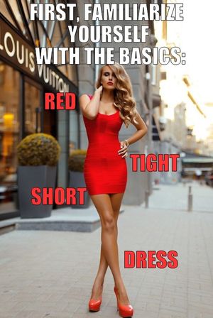 Red, tight, short dress