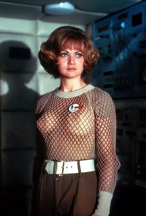 What they thought in the 1960s a future spaceship stewardess would look like. Not bad.