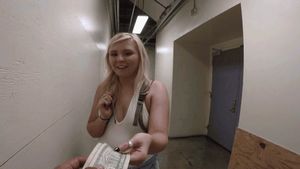 Cute blonde with a big ass takes cash for a fuck.