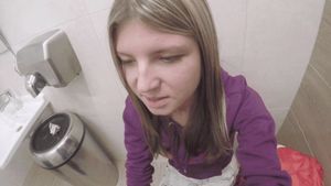 Taking cash for a public bathroom blowjob.