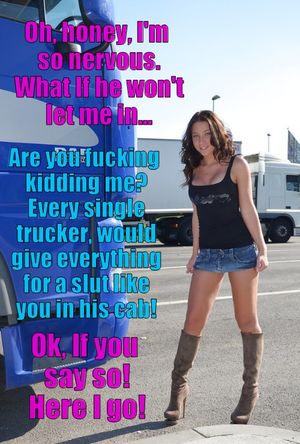 Hot kinky wife on a parking lot