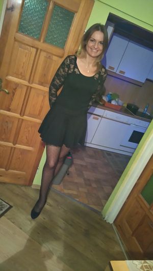 Nice rookie in black mini dress