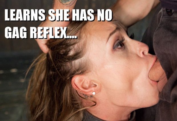 gagging on cock down her throat.