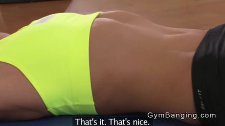 Tight belly teen licked by Milf fitness trainer