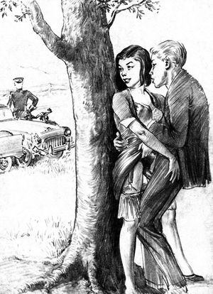 Sex In Art - Couple behind a tree