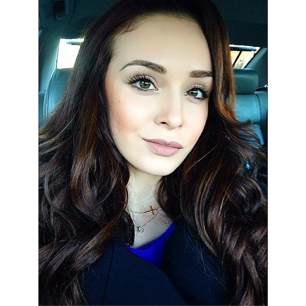 Brunette chick in the car