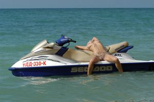 hot #nude chick on a jetski