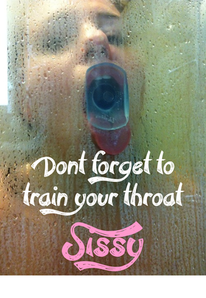 Daddy will love your deepthroat. Be a good sissy cumslut. Train your throat.
