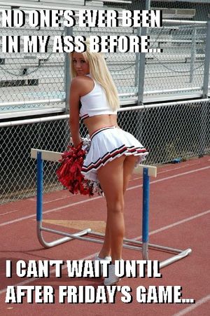 Cheerleader can't wait for her first anal fuck