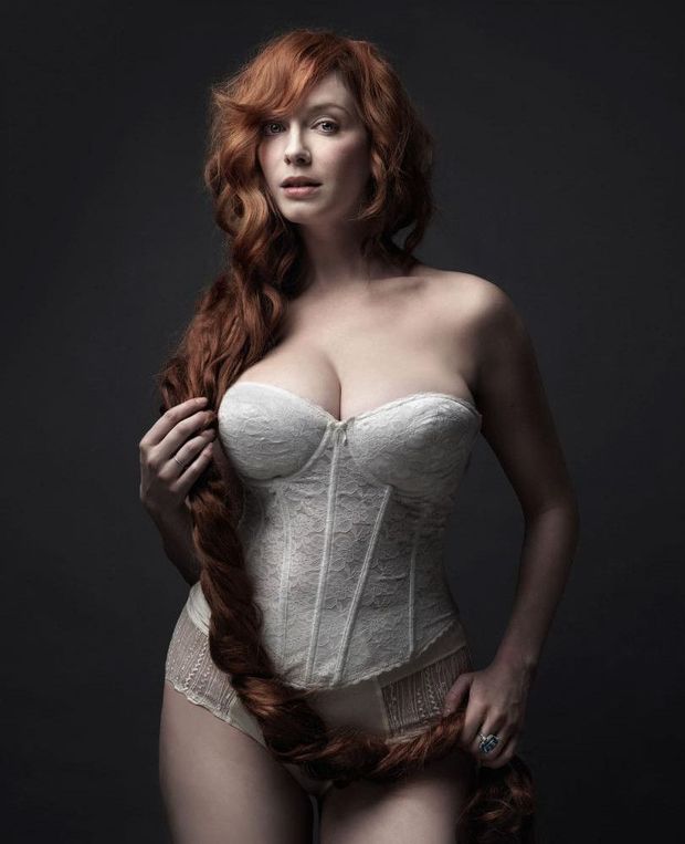 Beautiful redhead with very long hair - Christina Hendricks