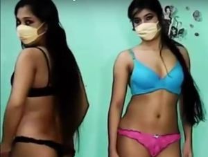 2 Indian webcam models show off themselves but feel too shy to reveal their faces.
