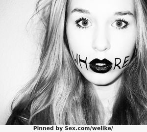 Cute blonde with a mouth "whore" tagged