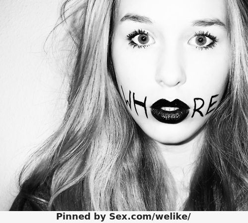 Cute blonde with a mouth "whore" tagged