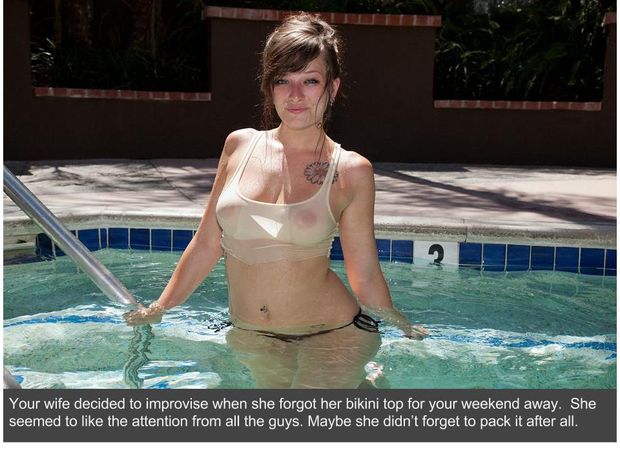 wife shows off in hot tub