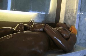 Ebony Teen is Oiled Up and Horny