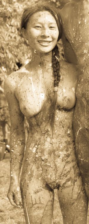 Another photo of the smoothly shaved Asian beauty - I doubt she realizes how much fun it is to jerk off while looking at her pussy