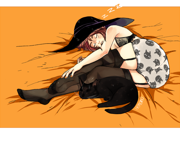 Cutie sleeping with cat
